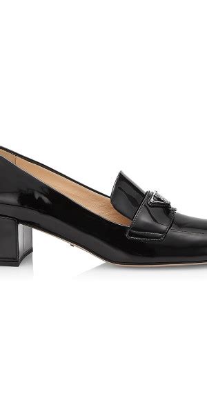 prada 45mm leather heeled loafers